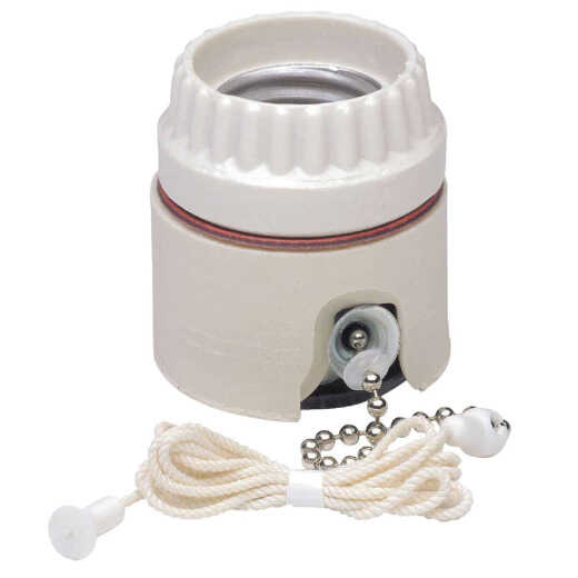 Eaton Wiring 250W Porcelain Lampholder w/ Pull Chain, Medium Base